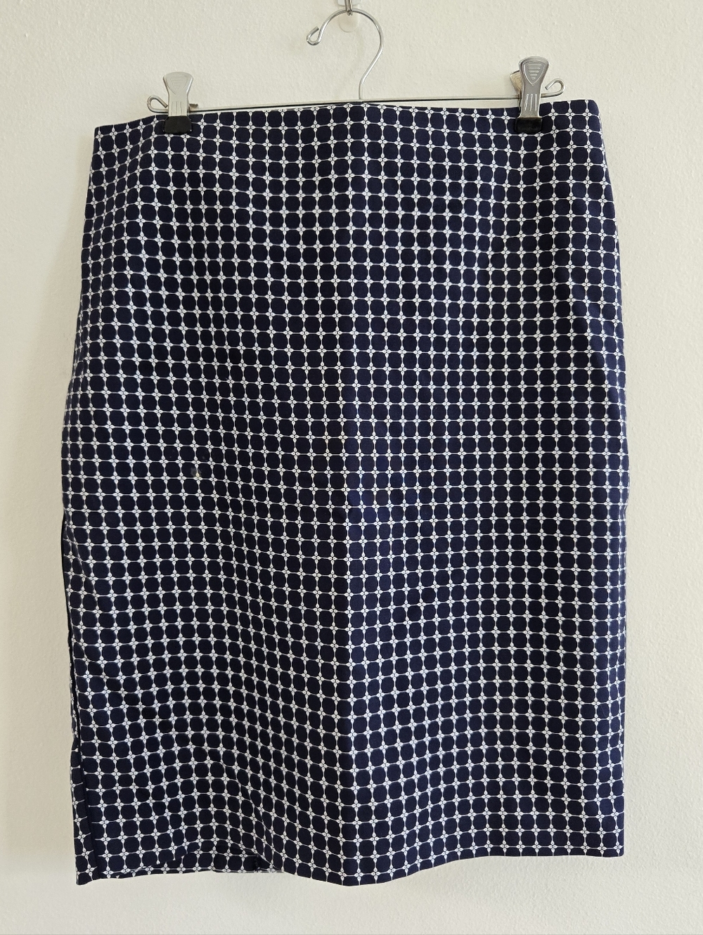 Adrianna Papell Navy Geometric Pencil Skirt - Classic Office Style Size 6